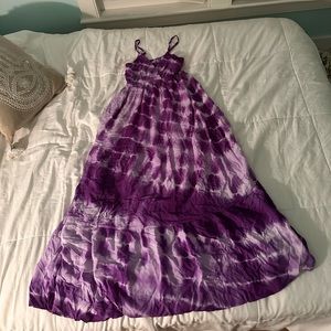 Purple tie dye maxi dress